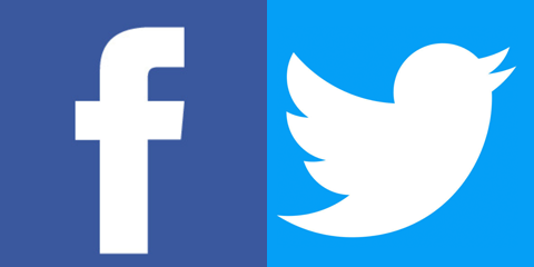 Facebook and Twitter Logos